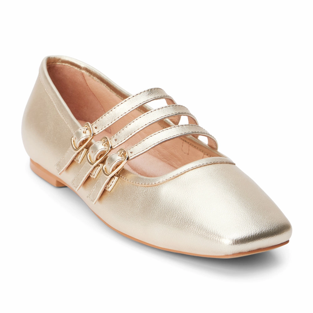 All-weather sole Padded Collar Construction Nova Metallic Mary Jane Ballet Flats