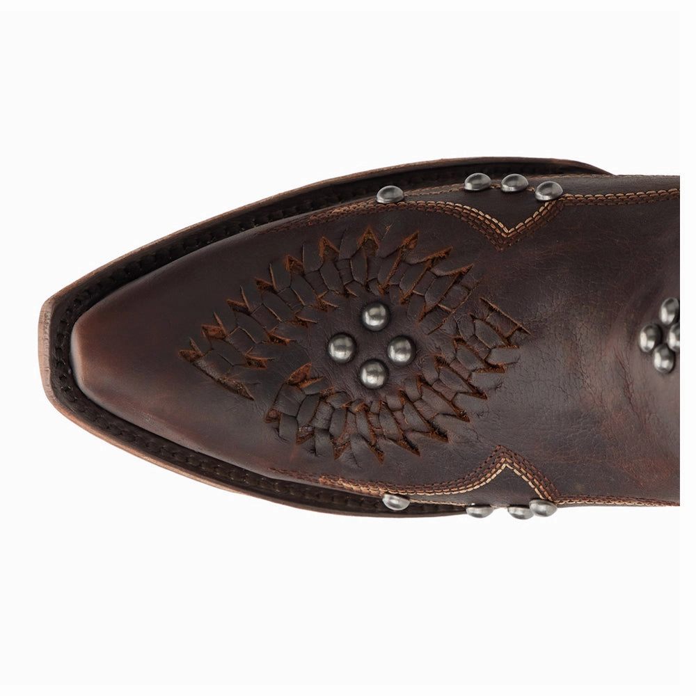 Temperature Regulation Tech Cossette Embroidered Studded Snip Toe Cowboy Bootie