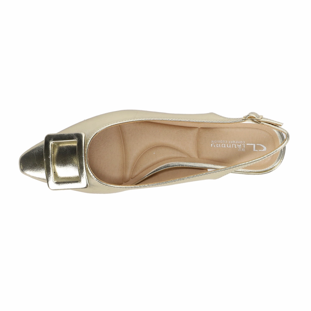 Grip Enhancement Sweetie Metallic Slingback Flats