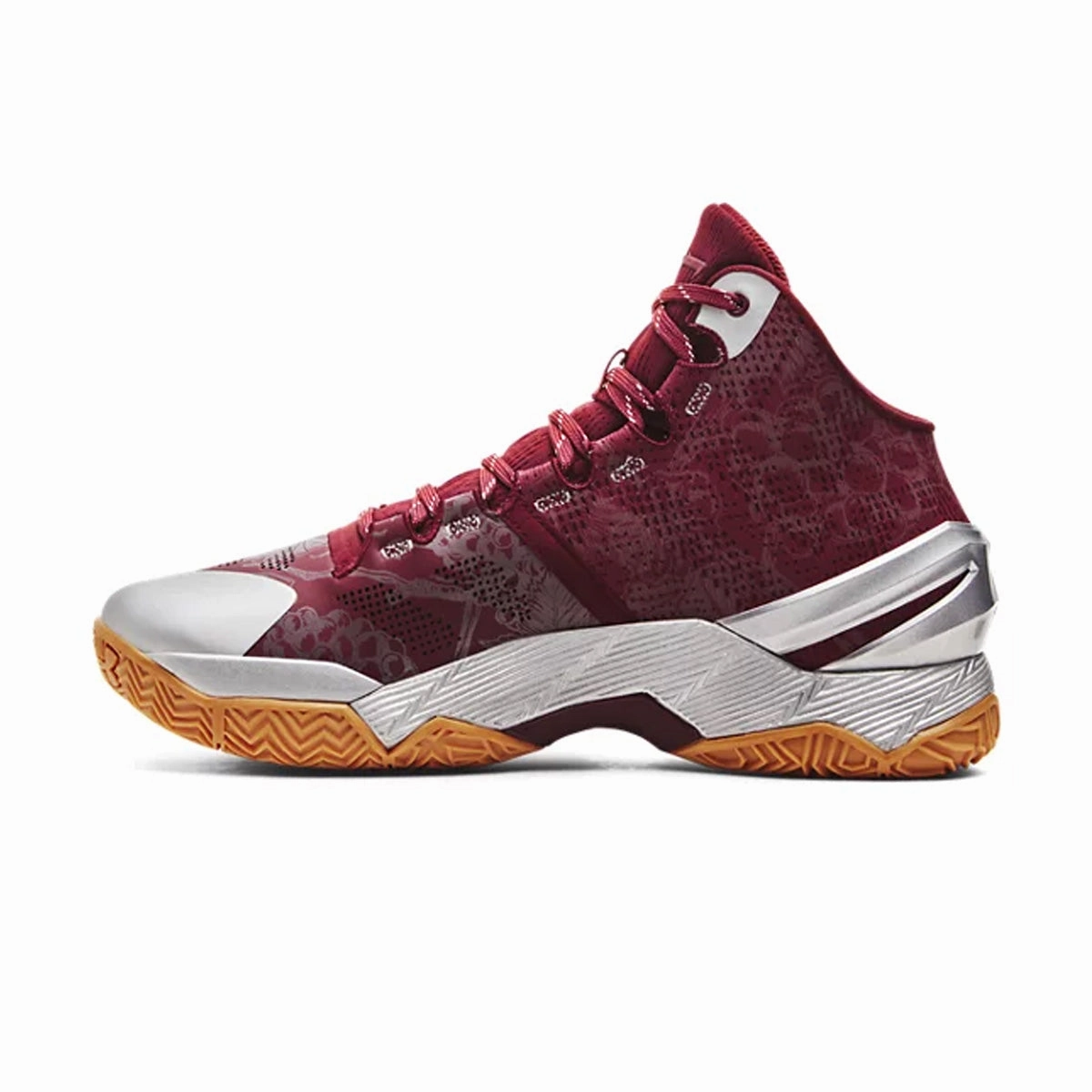Curry 2 Retro 'Deep Red Metallic Silver' informal event Leather Sole