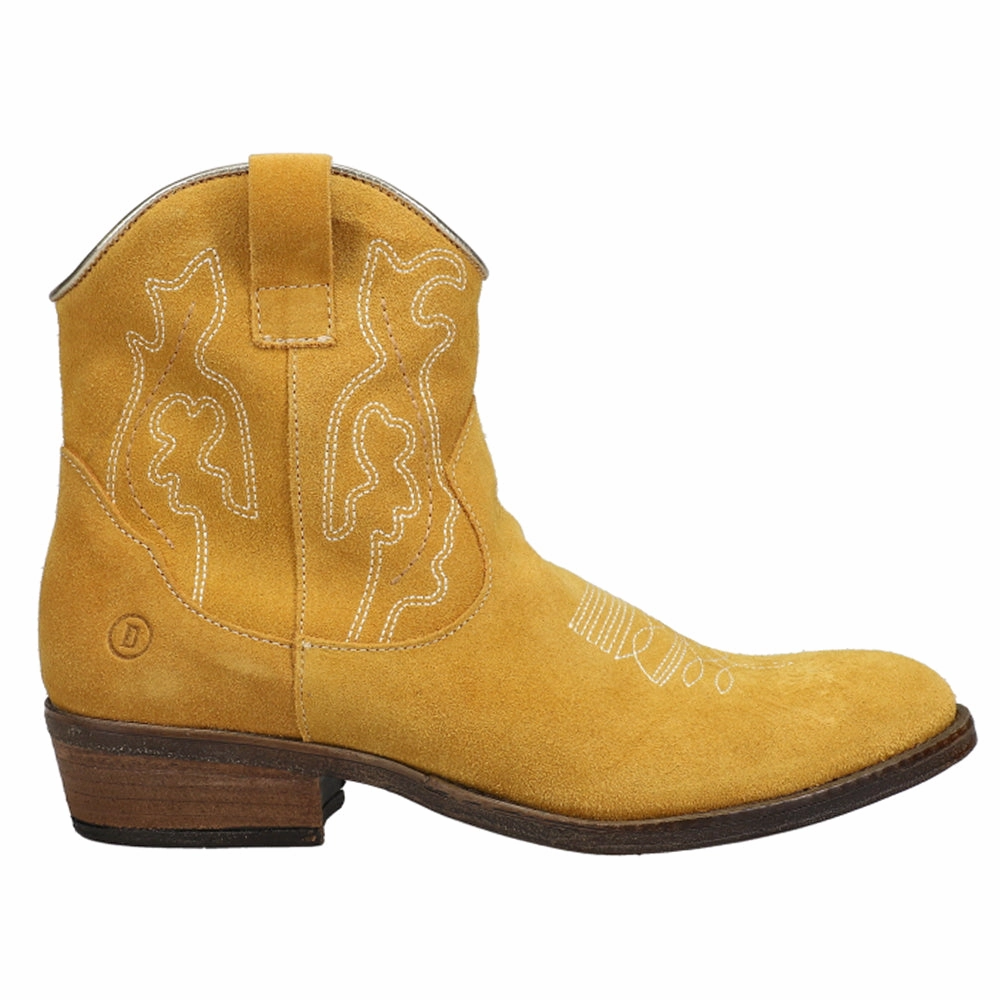 Daisy Mae Suede Embroidered Round Toe Zippered Cowboy Booties All-day arch