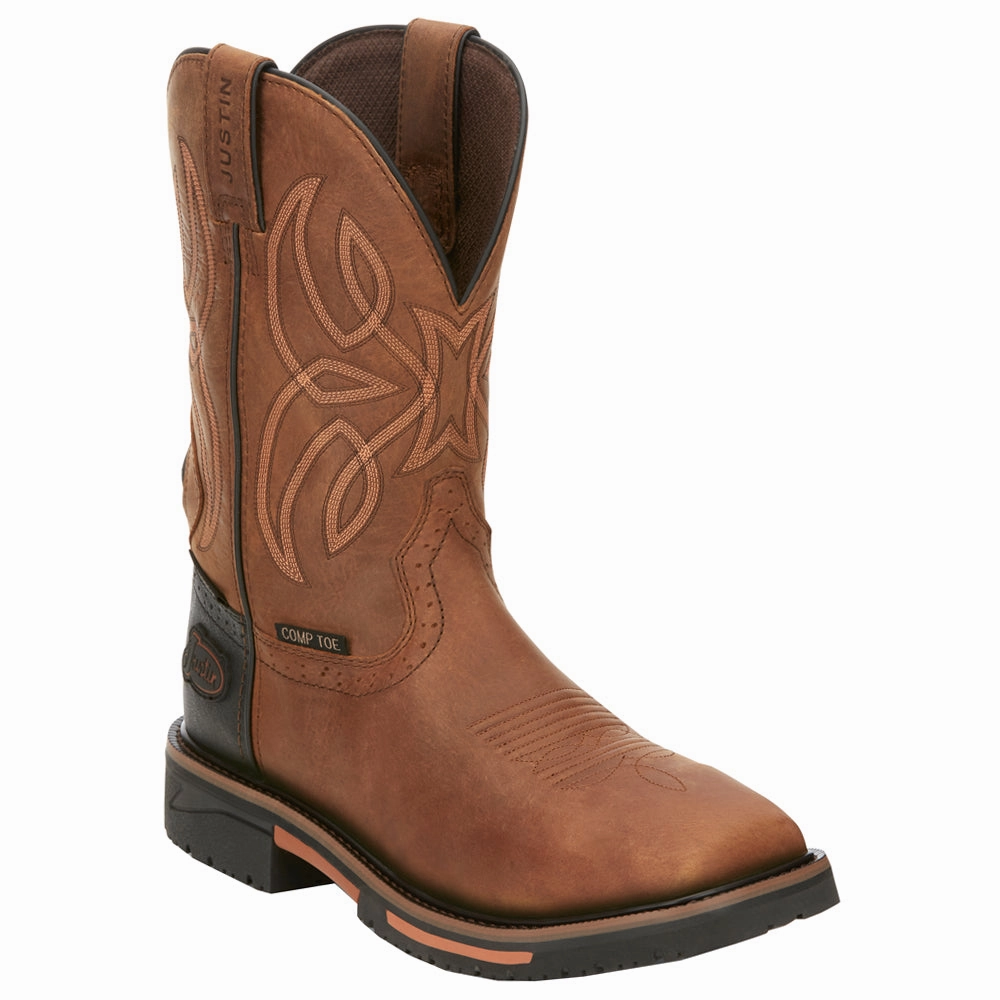 Dallen 11 Inch Waterproof Nano Composite Toe Work Boots Power Grip Footwear Sturdy Construction