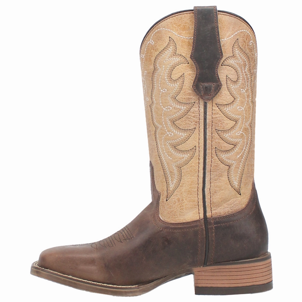 Impact Resistant Midsole Delaney Embroidery Square Toe Cowboy Boots