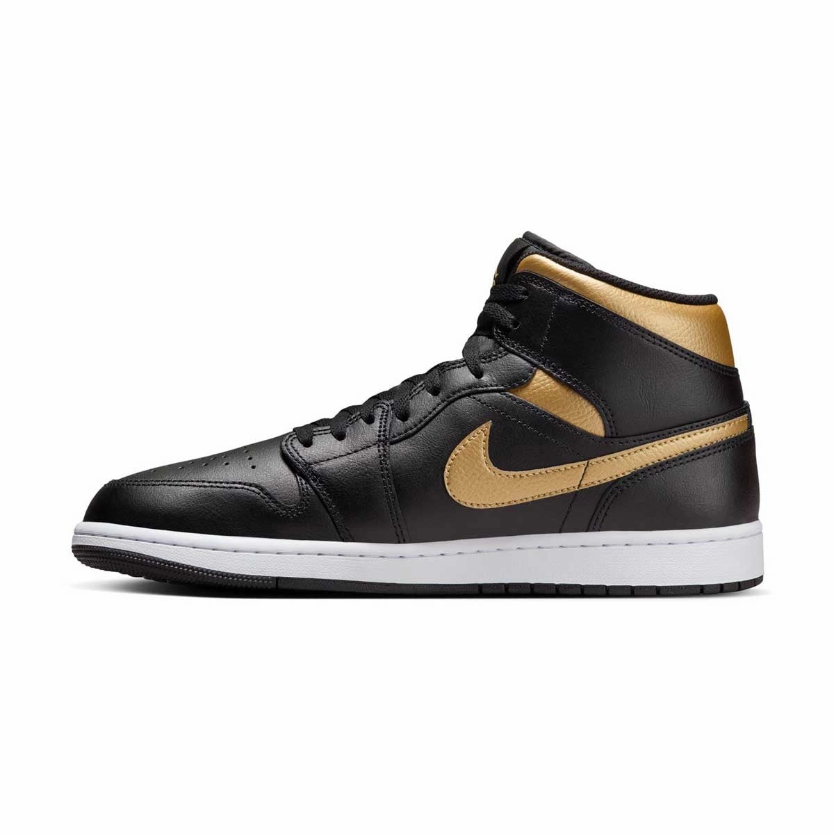 Glam traction baseball players Air Jordan 1 Mid 'Black Metallic Gold'