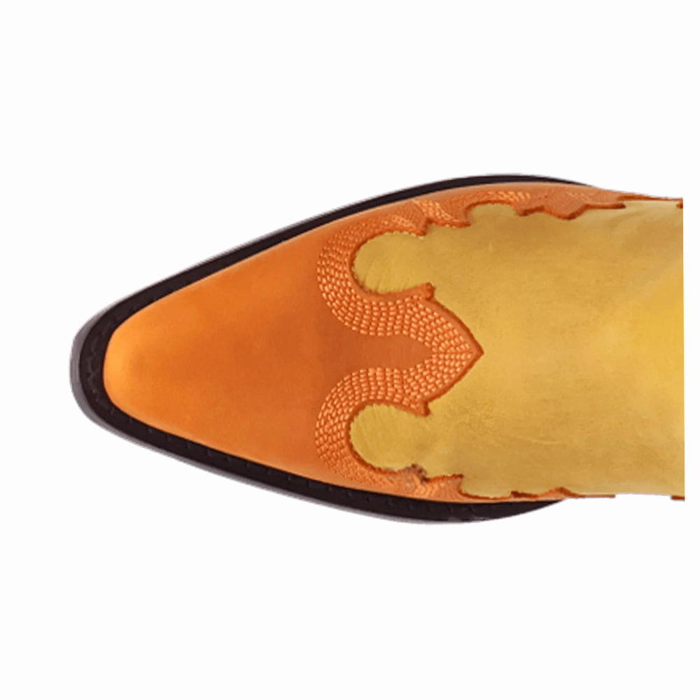 Holy Roller Embroidered Tooled-Inlay Snip Toe Cowboy Boots Anti Slip Outsole Comfortable Wear