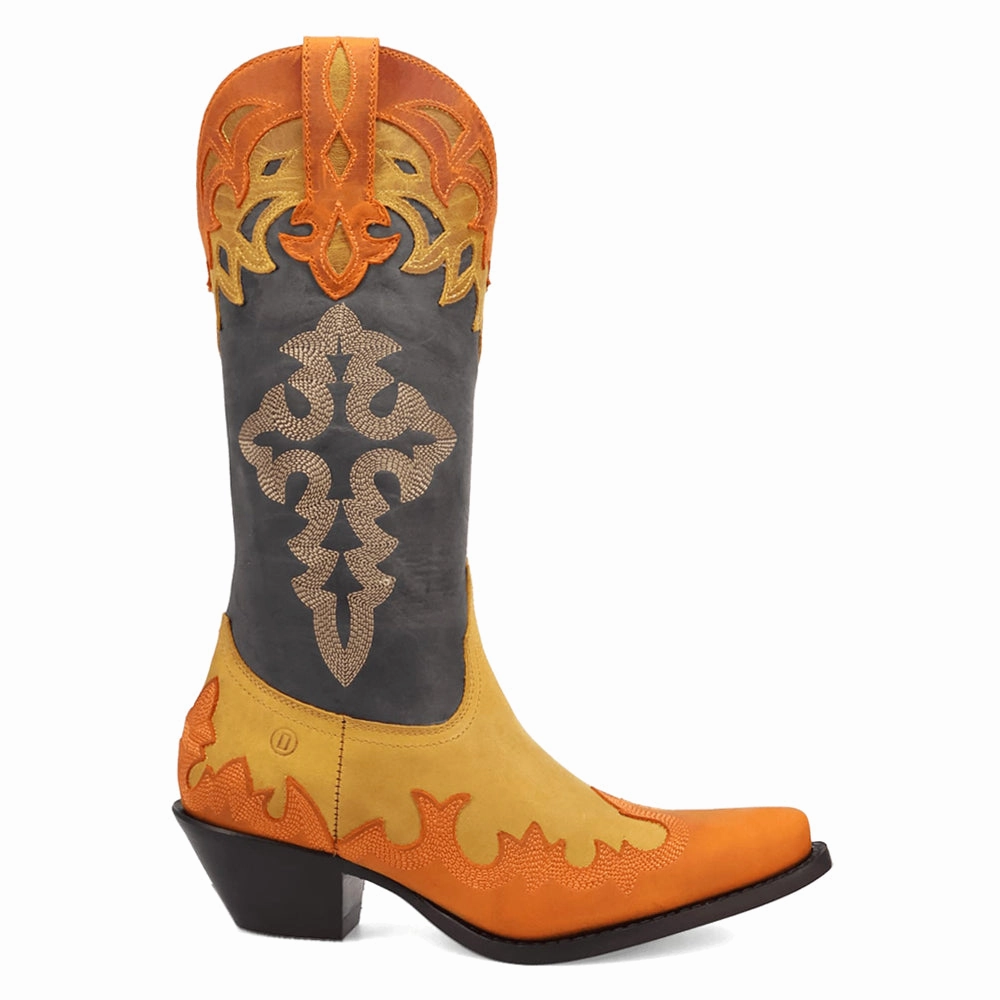 Tailored durability Holy Roller Embroidered Tooled-Inlay Snip Toe Cowboy Boots