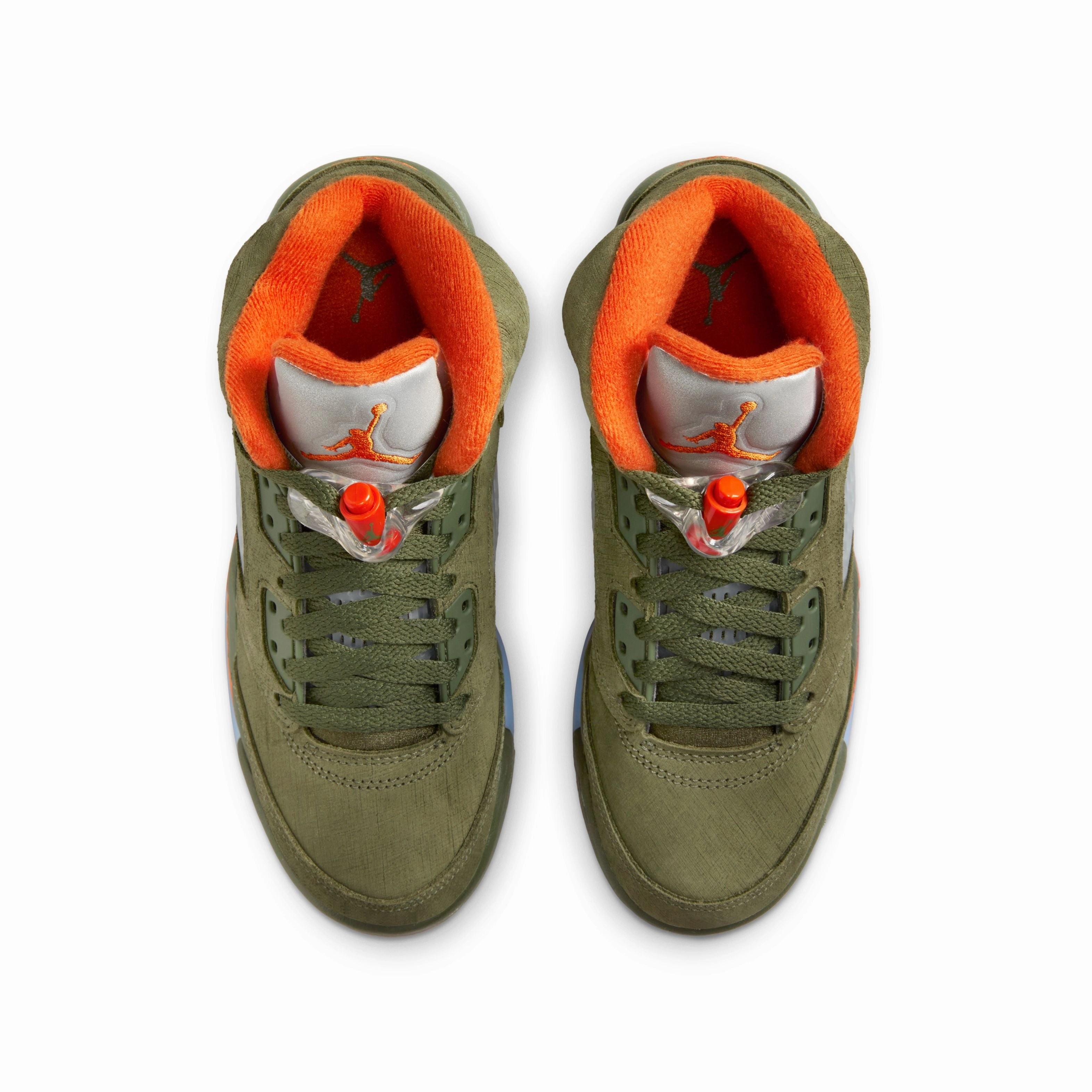 Kids Air Jordan 5 Retro 'Olive' baseball players' mobility kids' models