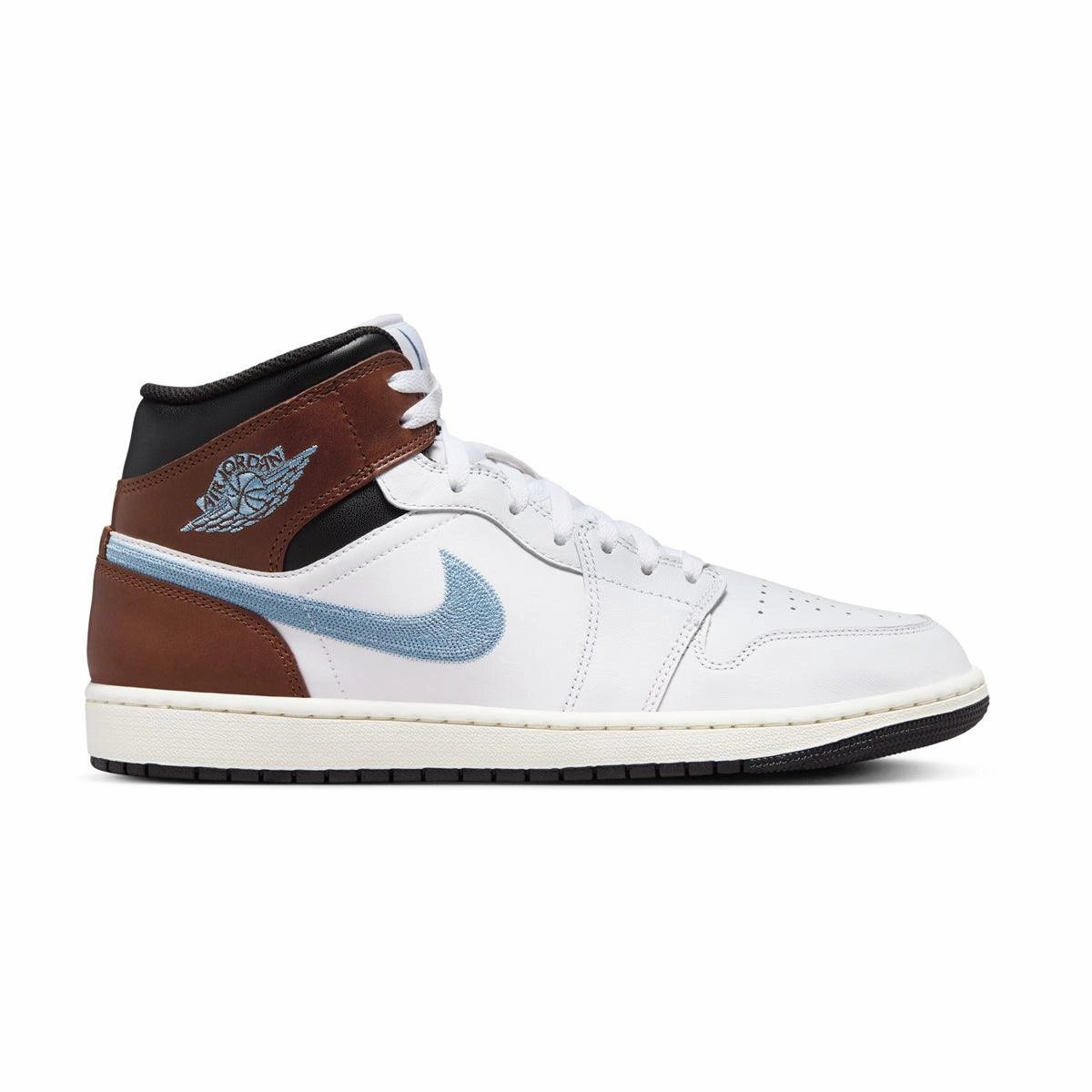 Air Jordan 1 Mid SE 'Brown Blue Grey' Supportive Heel Counter
