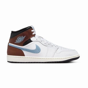 Air Jordan 1 Mid SE 'Brown Blue Grey' Supportive Heel Counter