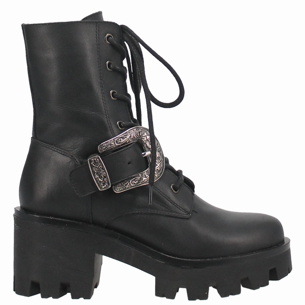 wettest Anatomical Shape Tech Double Down Round Toe Platform Lace Up Boots