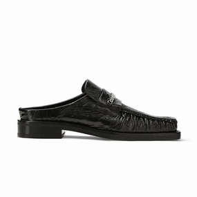Elevated Comfort travelers' Square Toe Mule 'Black High Shine'