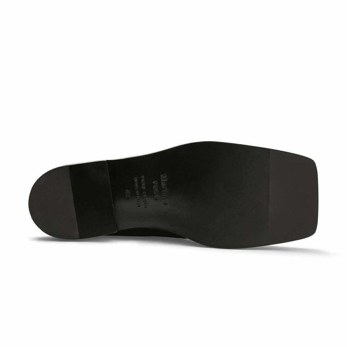 Square Toe Mule 'Black High Shine' Minimalist Design usual