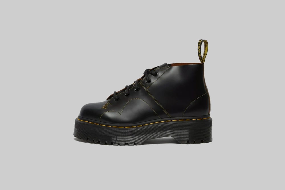 natural materials Cushioned Step Cold Weather Commuter Dr. Martens Church Quad Leather Platform Monkey Boots - 25357001