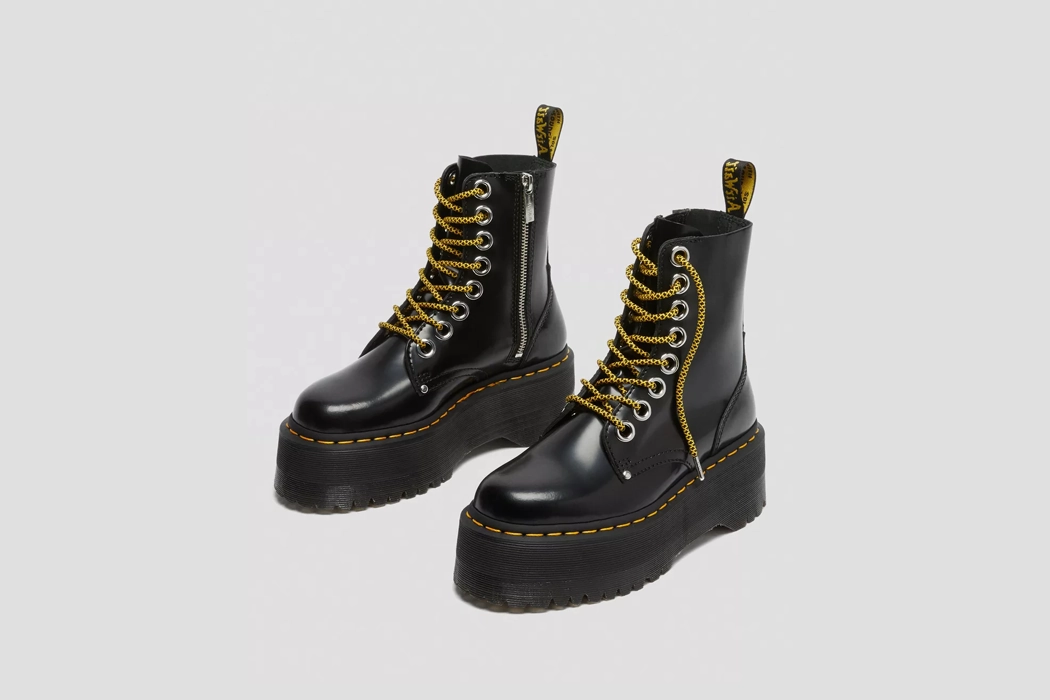 Flat Sole Anti-Slip Function Dr. Martens Jadon Max Buttero Leather Platform Boots - 25566001