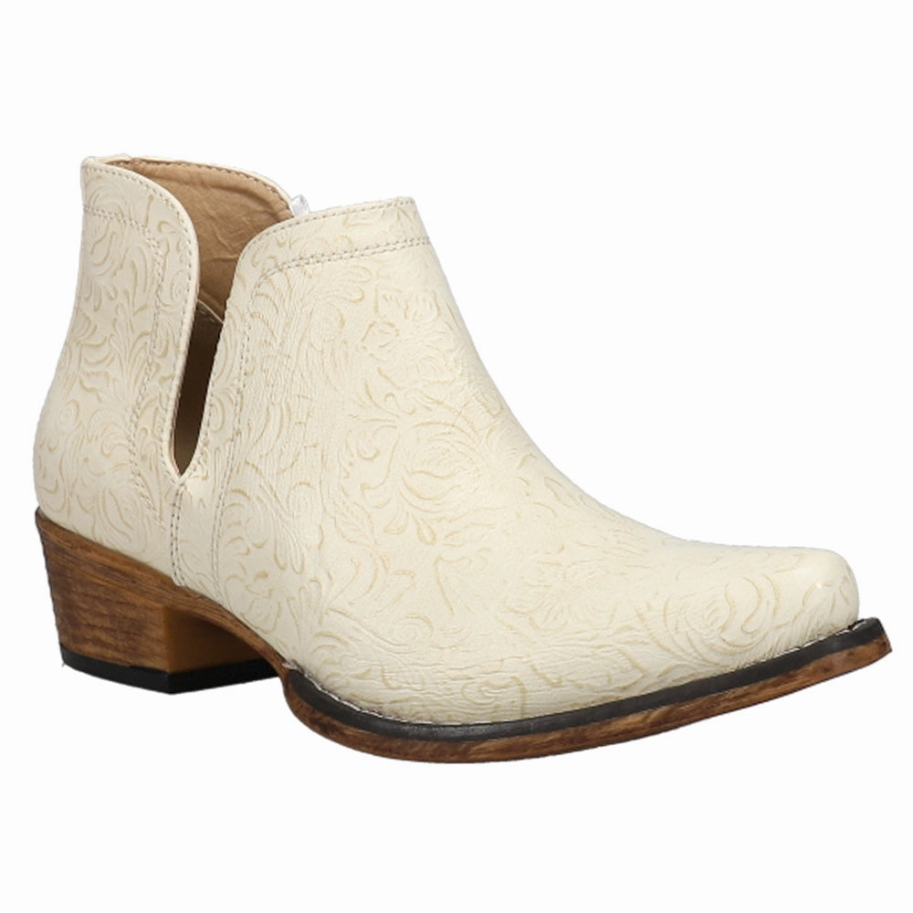 Dynamic support Multi Surface Traction Ava Floral Embossed Snip Toe Cowboy Booties