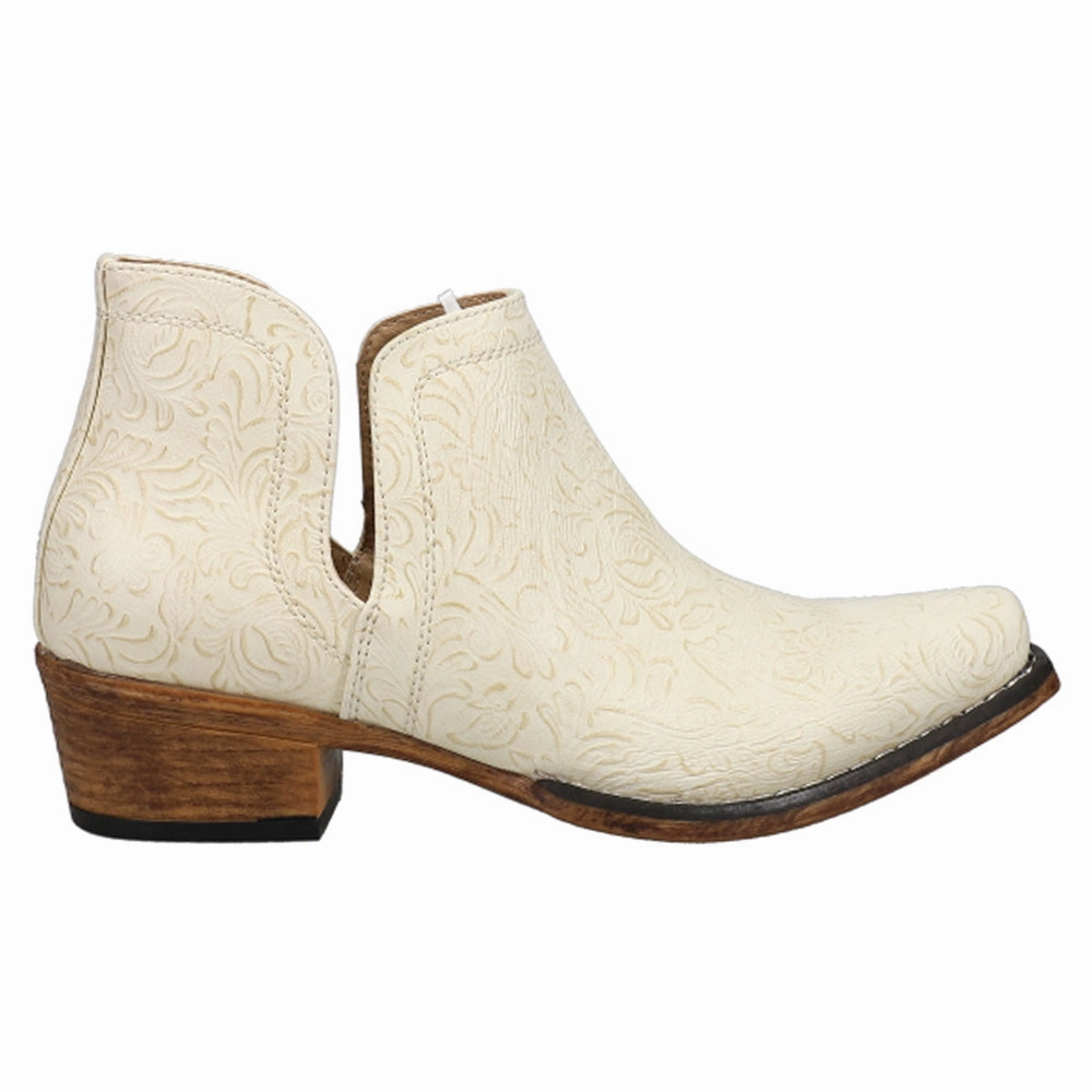 sports event performance - enhancing Ava Floral Embossed Snip Toe Cowboy Booties
