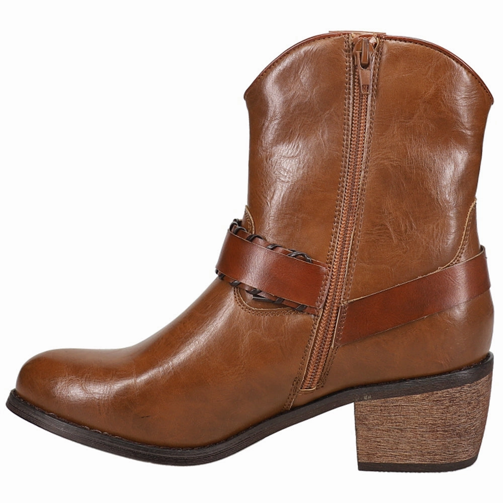 cleanest Adjustable Closure Mae Round Toe Cowboy Booties