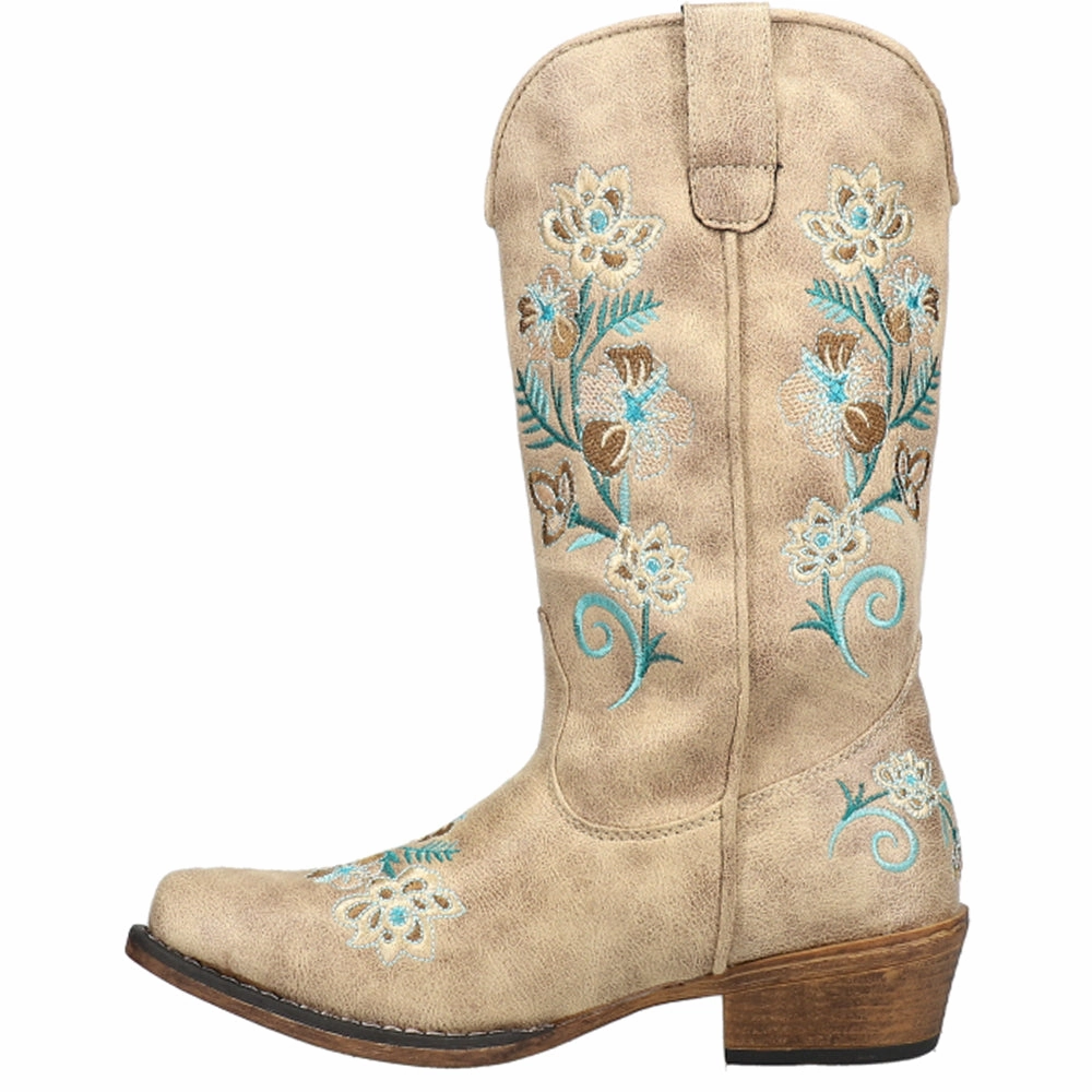 High-top Riley Floral Embroidered Snip Toe Cowboy Boots