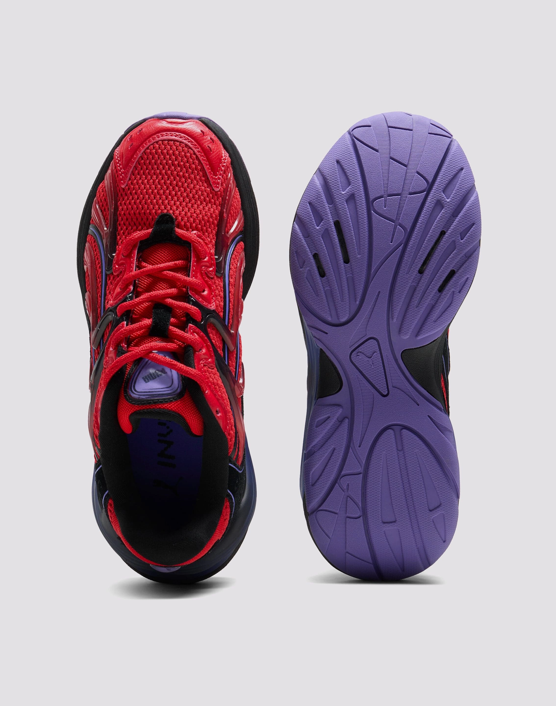 Wide Fit Options Anatomical shape Puma Inverse Chrome "Red/Dark Amethyst" Grade School Kids'