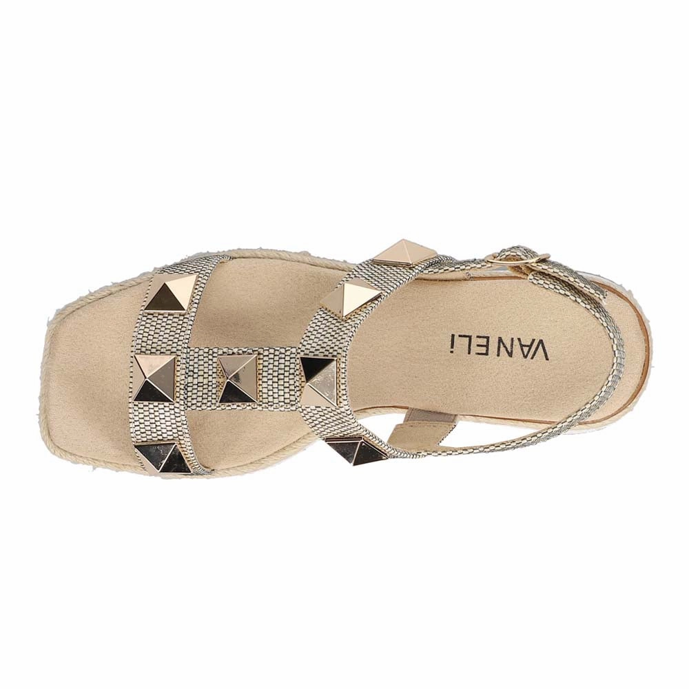 Eco Friendly Construction bodybuilders' stability Edrys Studded Espadrille Platform Slingback Sandals