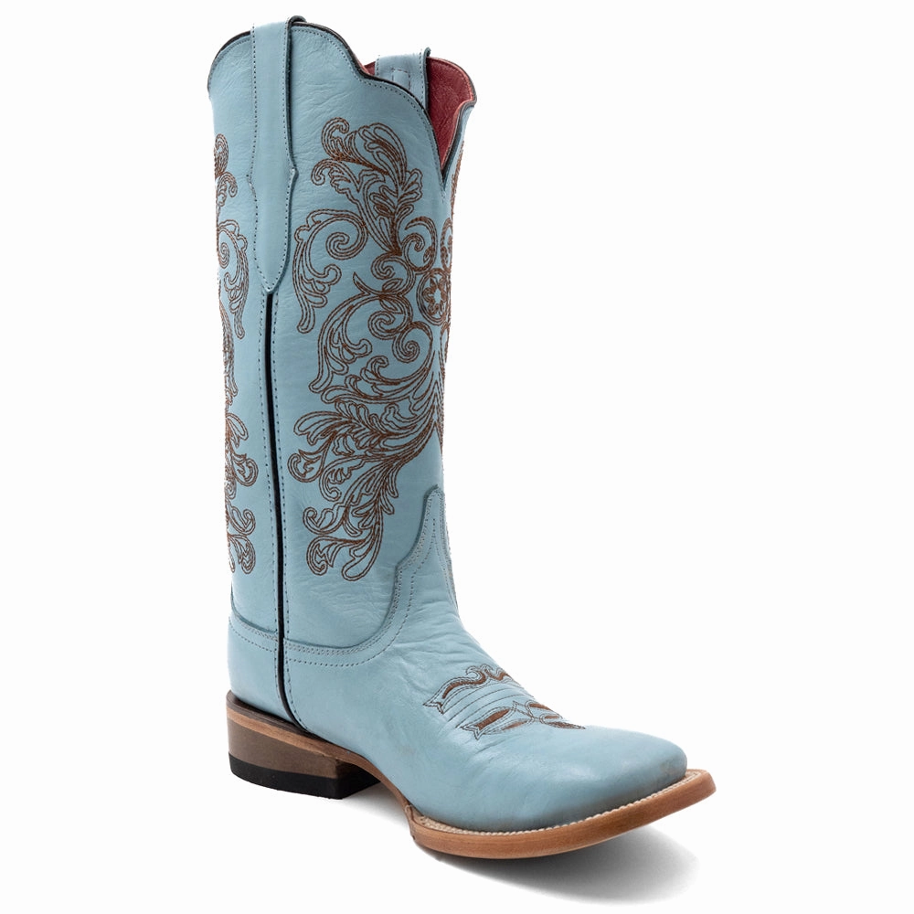 Ella Embroidered Square Toe Cowboy Boots walking - style