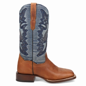 Non Slip Sole Quick Dry Lining Ellie Embroidered Square Toe Cowboy Boots