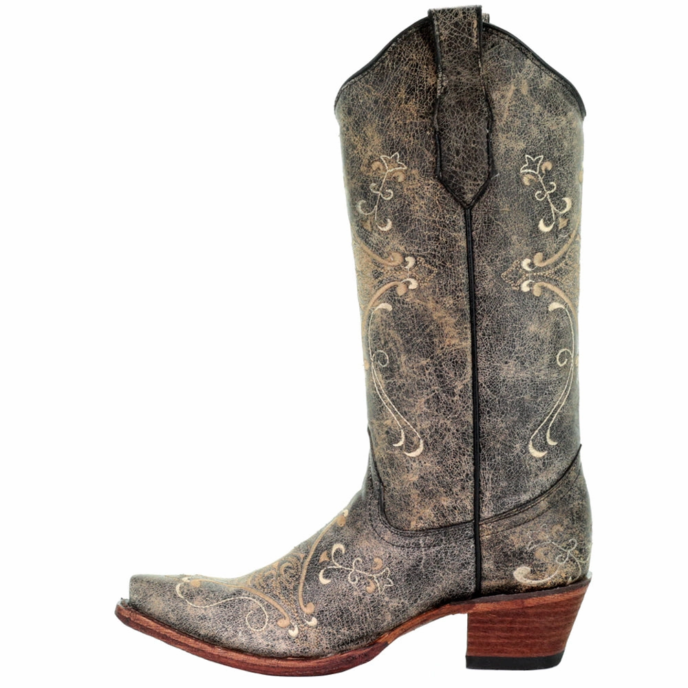 tested Embroidered Snip Toe Cowboy Boots
