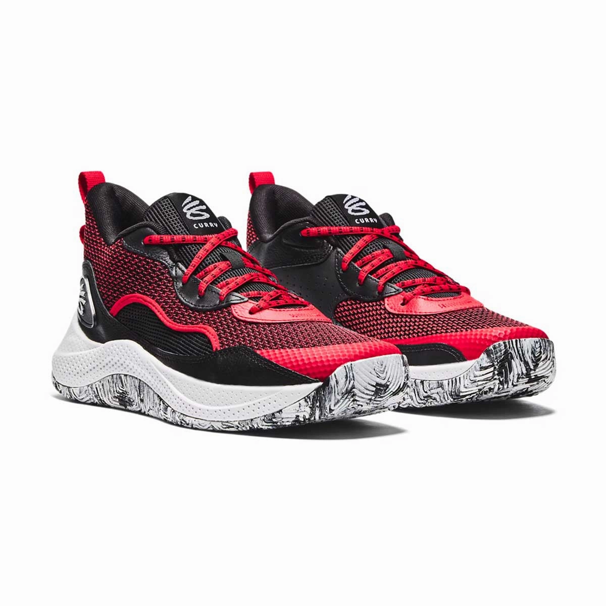 Collapsible Heel Gym Shoes Curry 3Z 24 'Black Red'