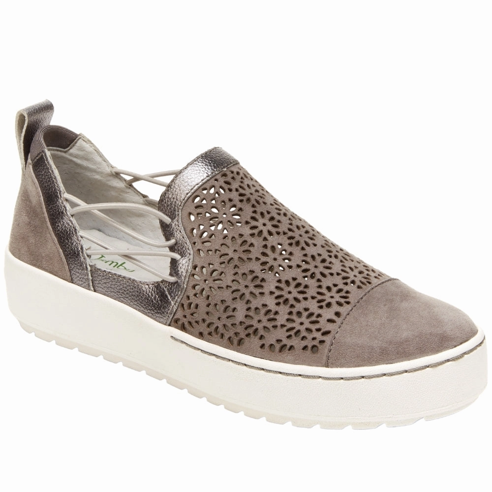 Tan Breathable knit Erin Floral Cut Out Slip On Sneakers