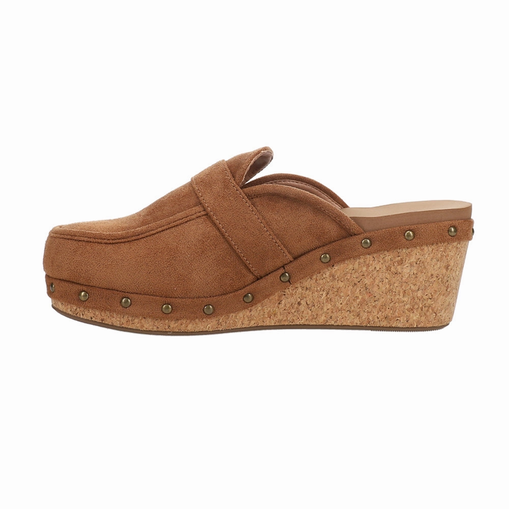 Just Precious Studded Slip On Mule Clogs Hydrophobic Material wide - fit