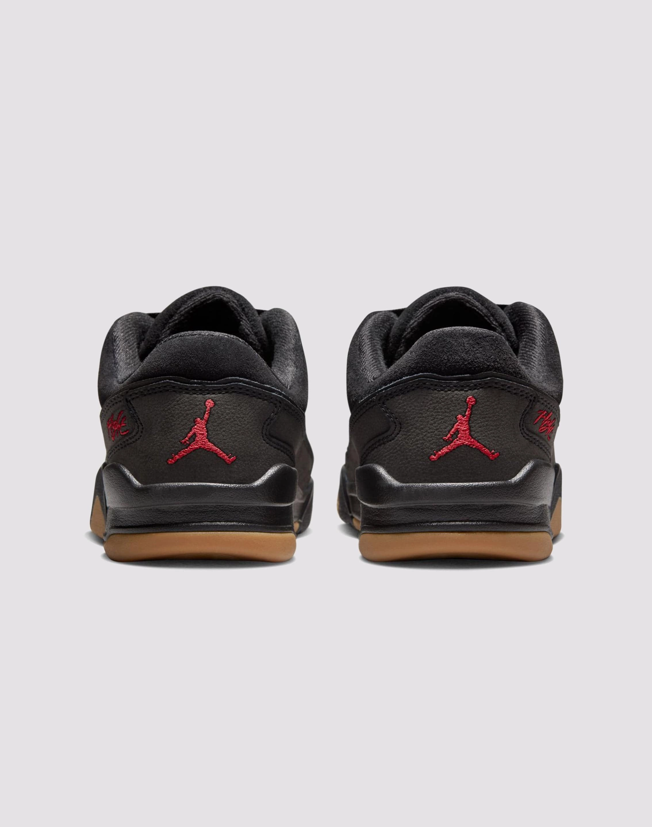 Breathable Lining Jordan Flight Court Grade School Boys'&nbsp;"Black/Varsity Red/Gum Med Brown"&nbsp;Shoe