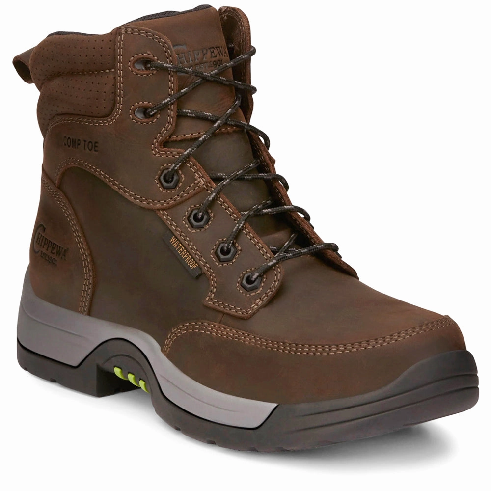 Fabricator 6 Inch Waterproof Static Dissipative Composite Toe Hiker Work Boots Anti Slip Sole Footwear