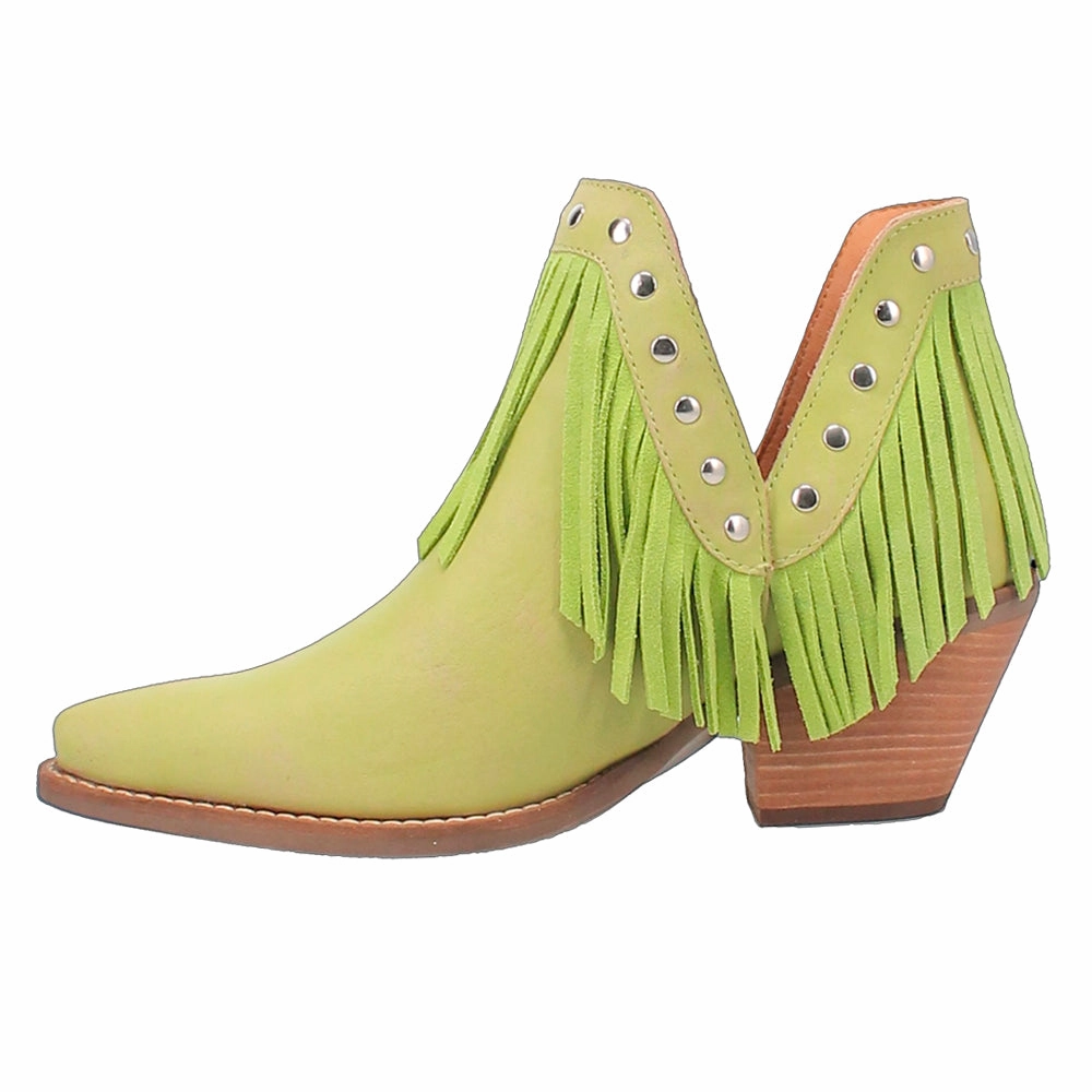 Fine N' Dandy Fringe Snip Toe Cowboy Booties Non Slip Lace Lock