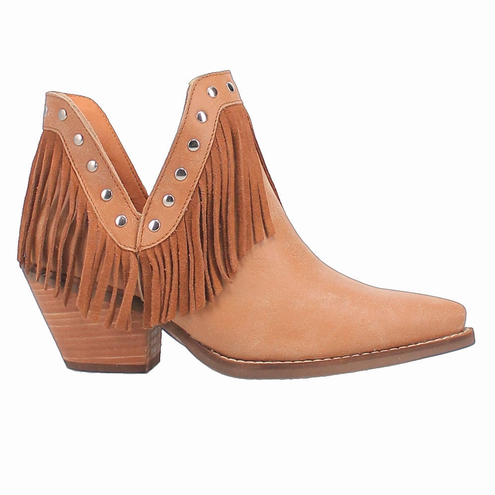 Compression Molded Fine N' Dandy Fringe Studded Snip Toe Cowboy Boots