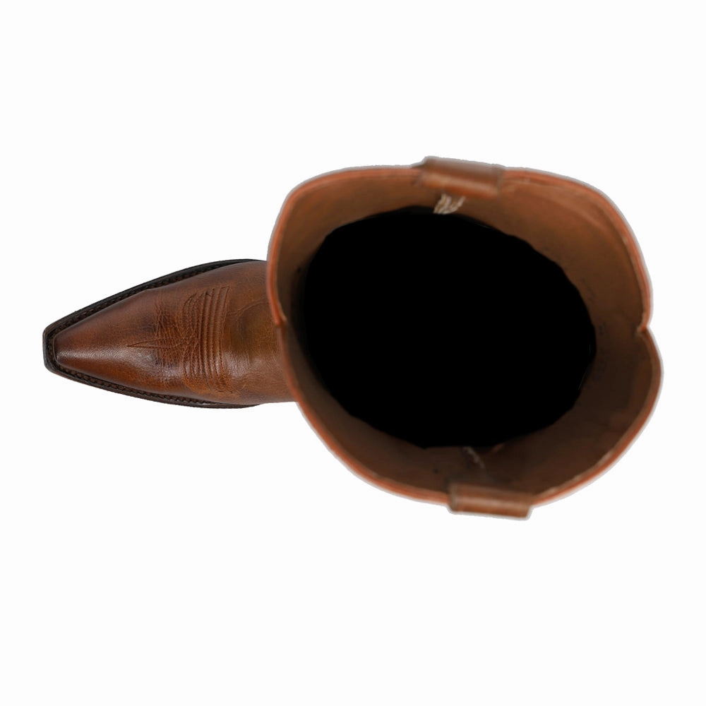 cross - trainers' versatility Bronze Tooled Inlay Snip Toe Cowboy Boots