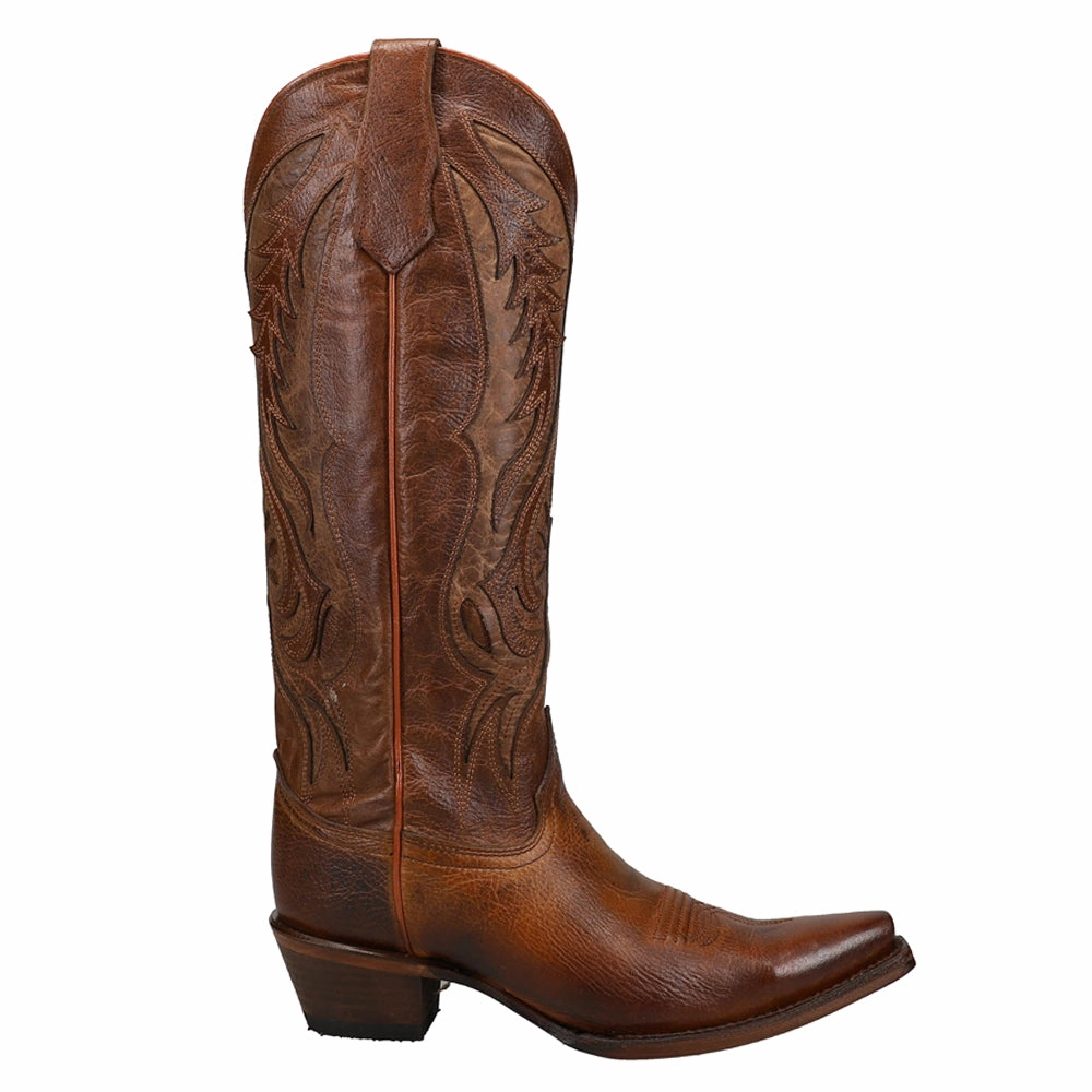 hiking - style Weatherproof Barrier Bronze Tooled Inlay Snip Toe Cowboy Boots