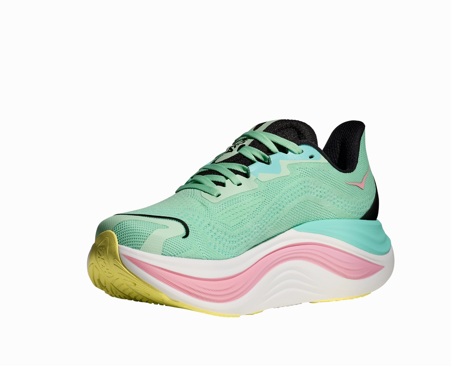 HOKA-SKYWARD X Women running with a watch