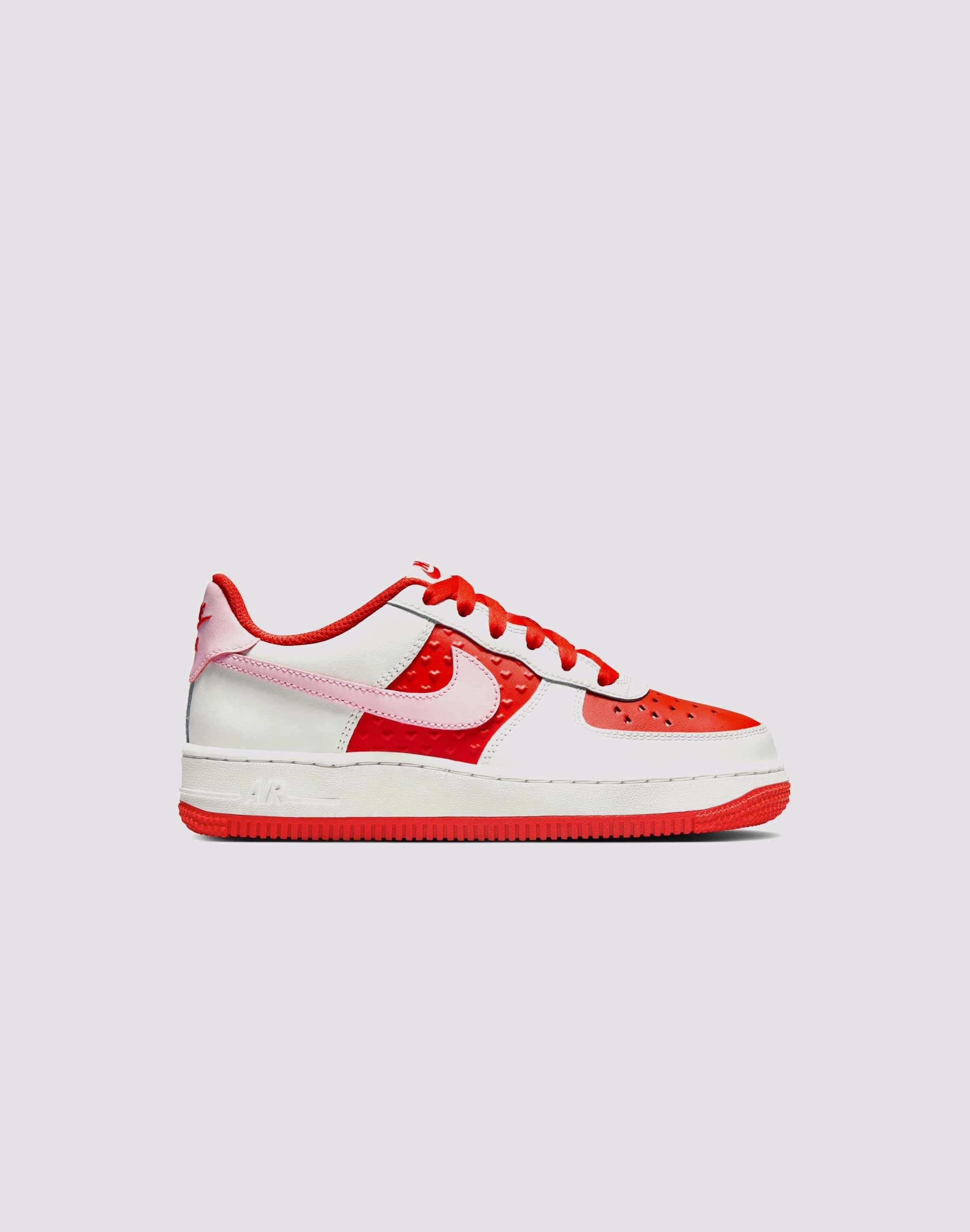 Nike Air Force 1 Grade School Girls' "Summit White/Pink Foam/Lt Crimson" FlexibleRubber