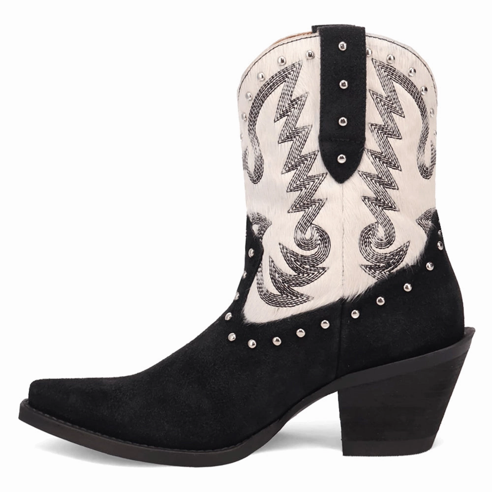 pattern adults' Rodeo Queen Embroidered Studded Snip Toe Pull On Cowboy Booties