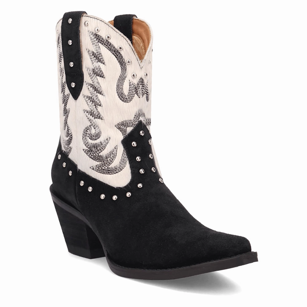 Heel Cushioning Technology Rodeo Queen Embroidered Studded Snip Toe Pull On Cowboy Booties
