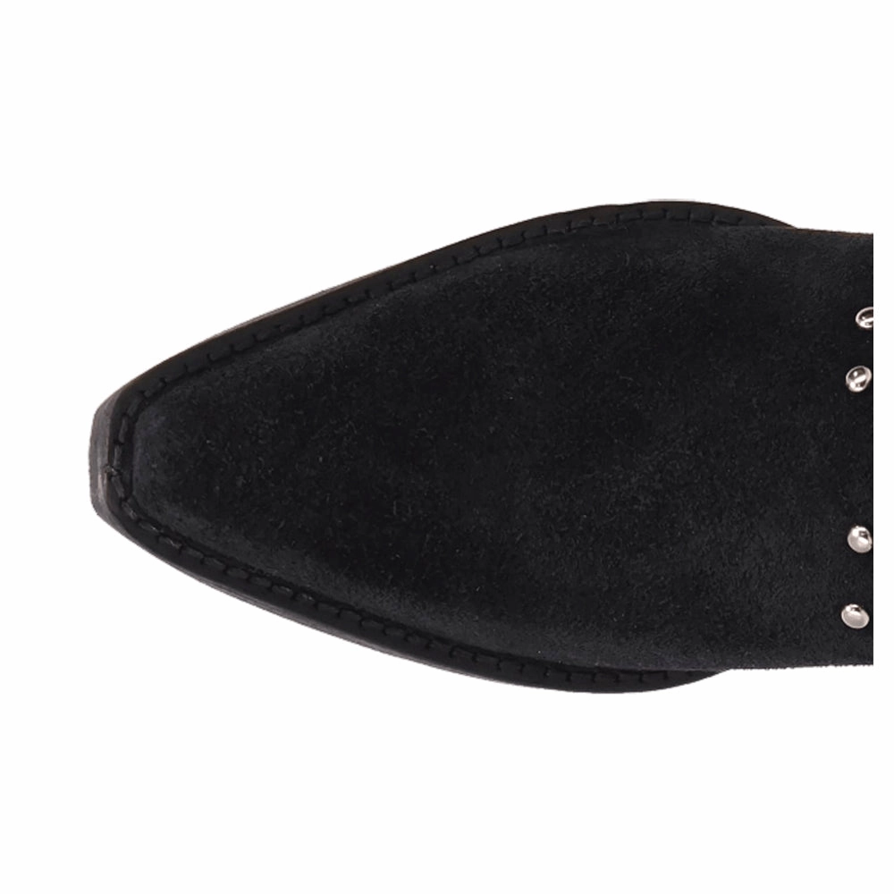 Rodeo Queen Embroidered Studded Snip Toe Pull On Cowboy Booties Amateur Shock Absorbing Midsole