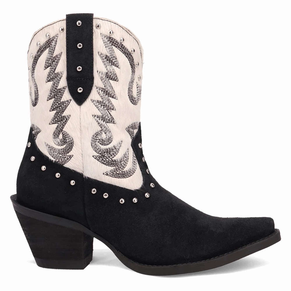 anti - slip outsole western Rodeo Queen Embroidered Studded Snip Toe Pull On Cowboy Booties