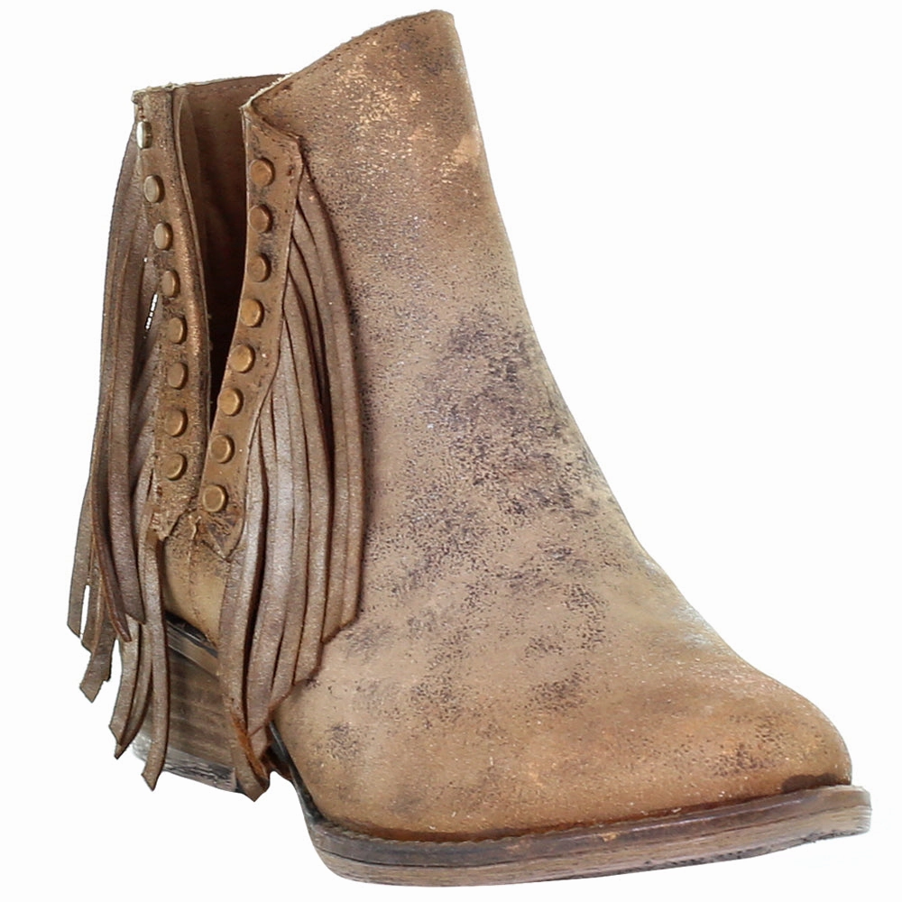 Eye - Catching Aerobic Fringe Studded Round Toe Cowboy Booties