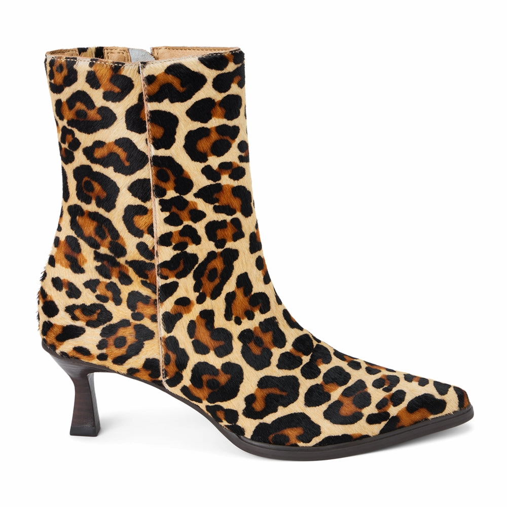 Gabbie Leopard Print Pointed Toe Zippered Booties swimmers' safety