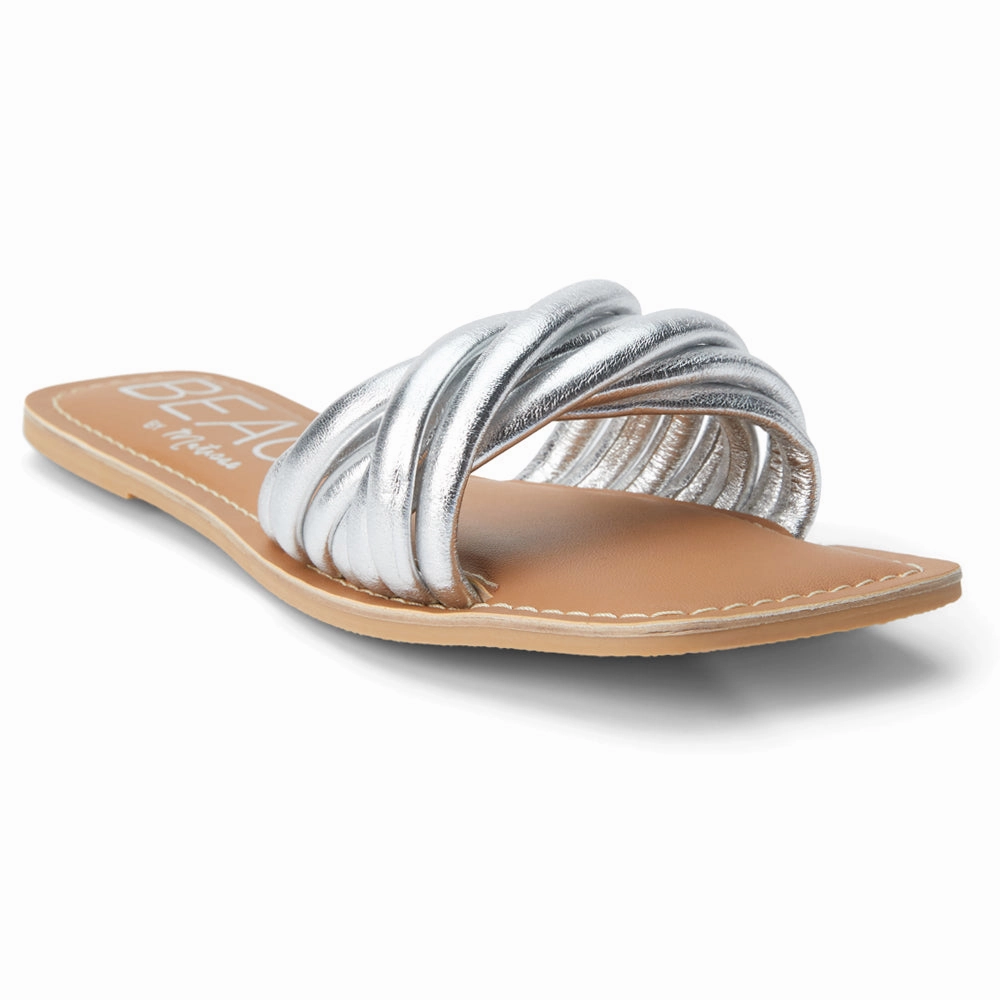 beachy Gale Metallic Slide Sandals
