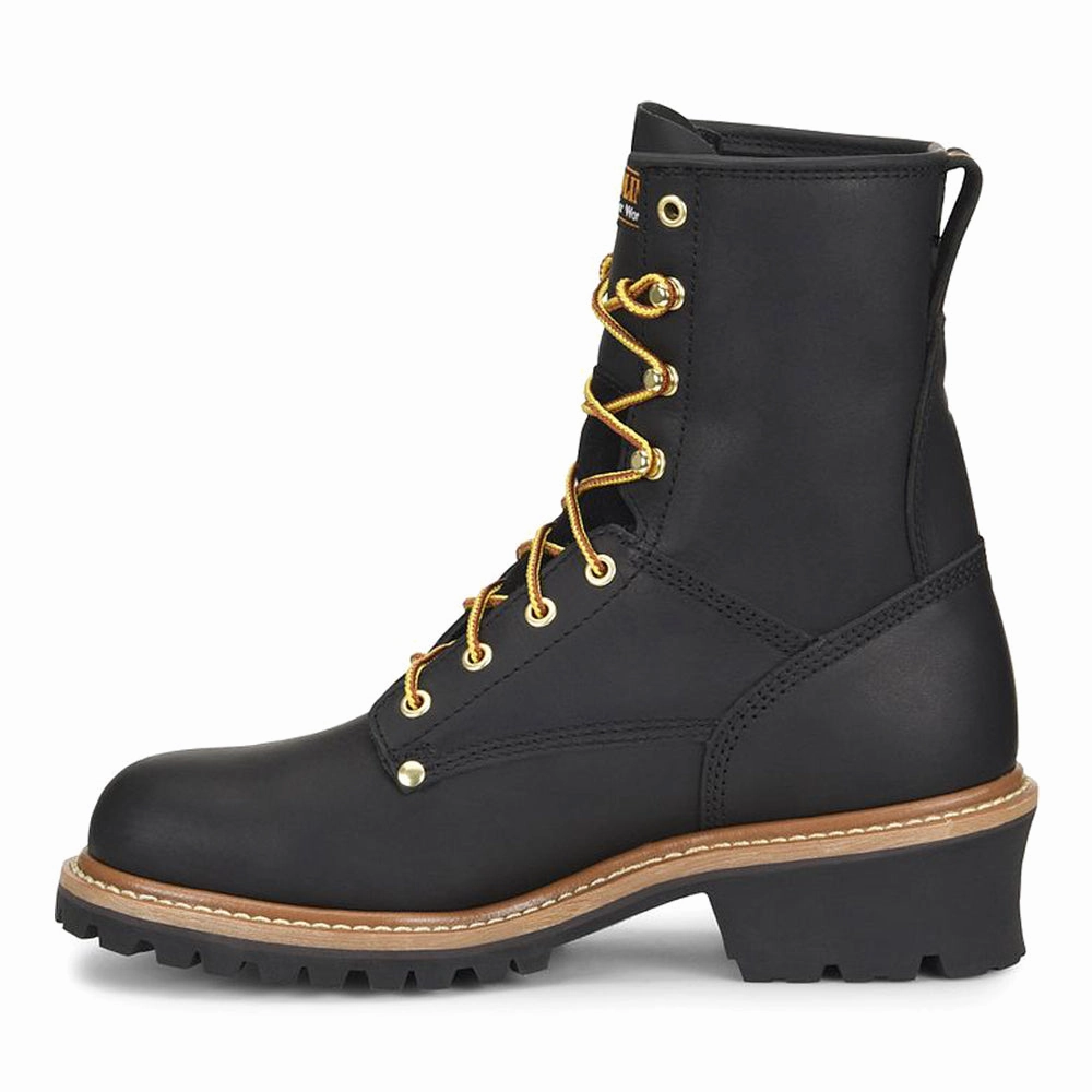 Heavy Duty Comfort Thin Soles Elm Unlined 8 Inch Electrical Steel Toe Logger Work Boots