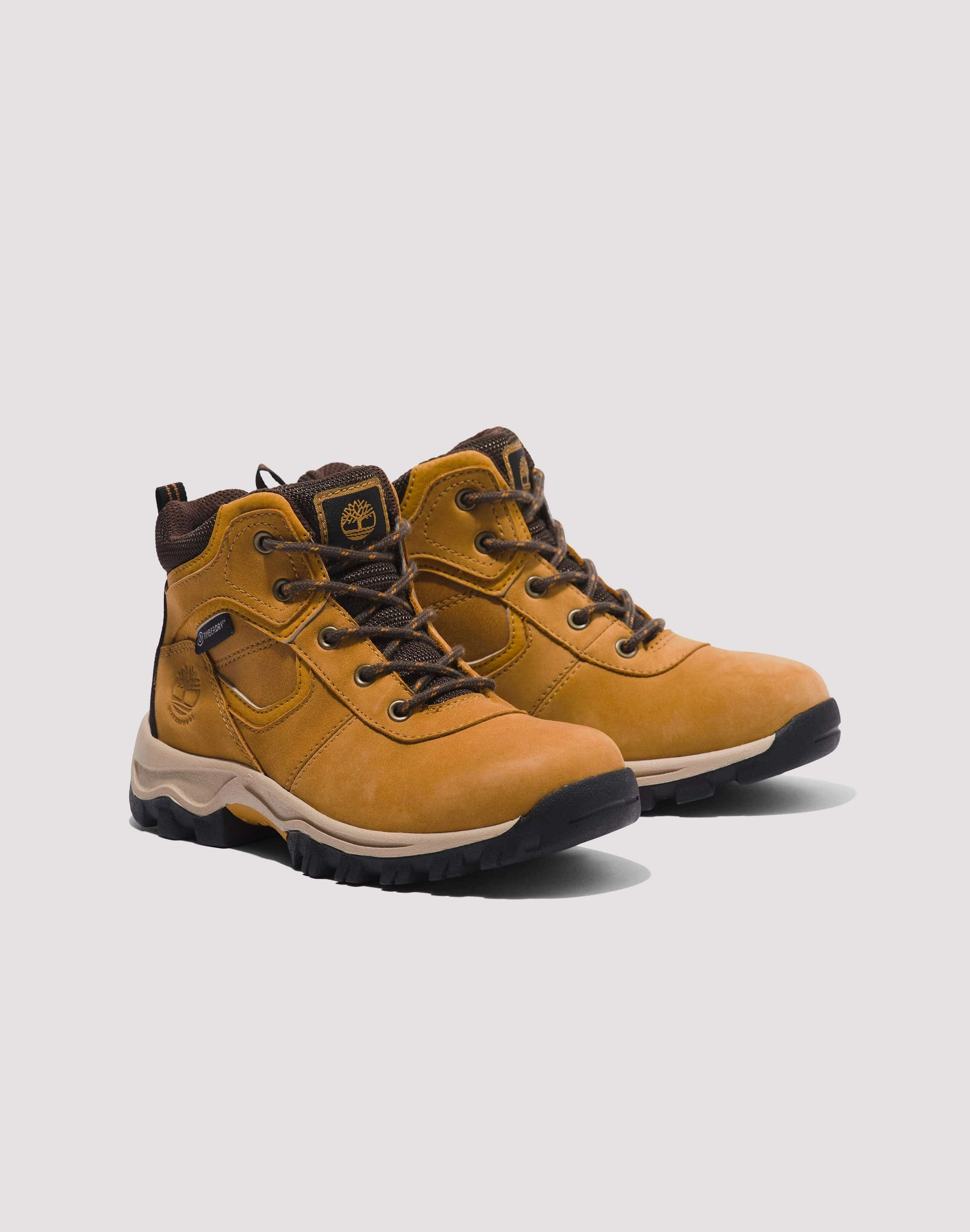 Comfortable Support Heavy Grip Sole Gear Timberland Mt. Maddsen Mid Lace Up Waterproof Hiking Boot Grade-School