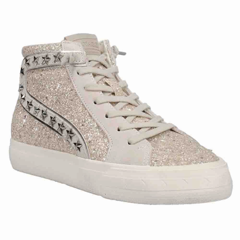 Hailey Glitter High Top Lace Up Sneakers Hydraulic Heel Suspension