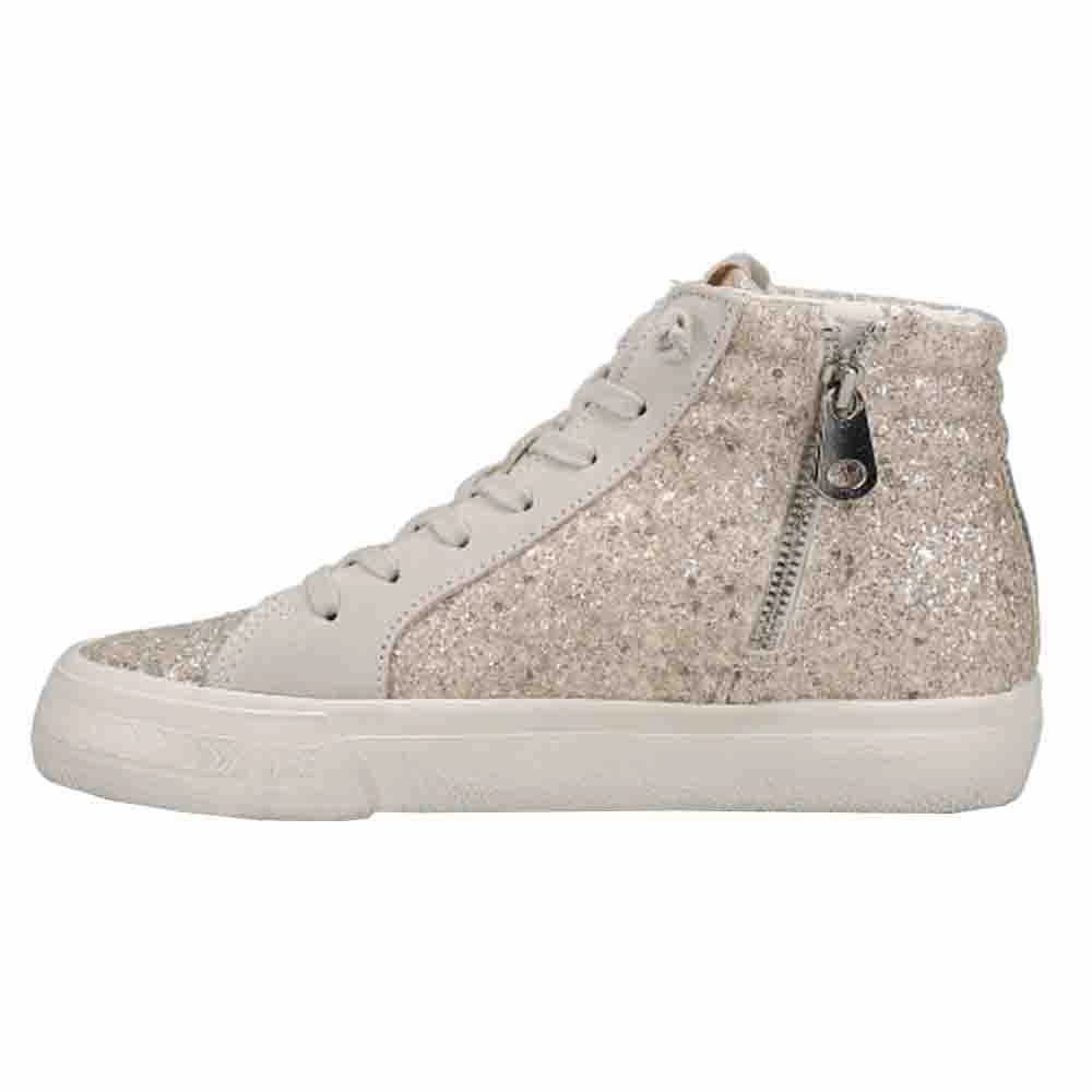 Sock Like Fit Hailey Glitter High Top Lace Up Sneakers