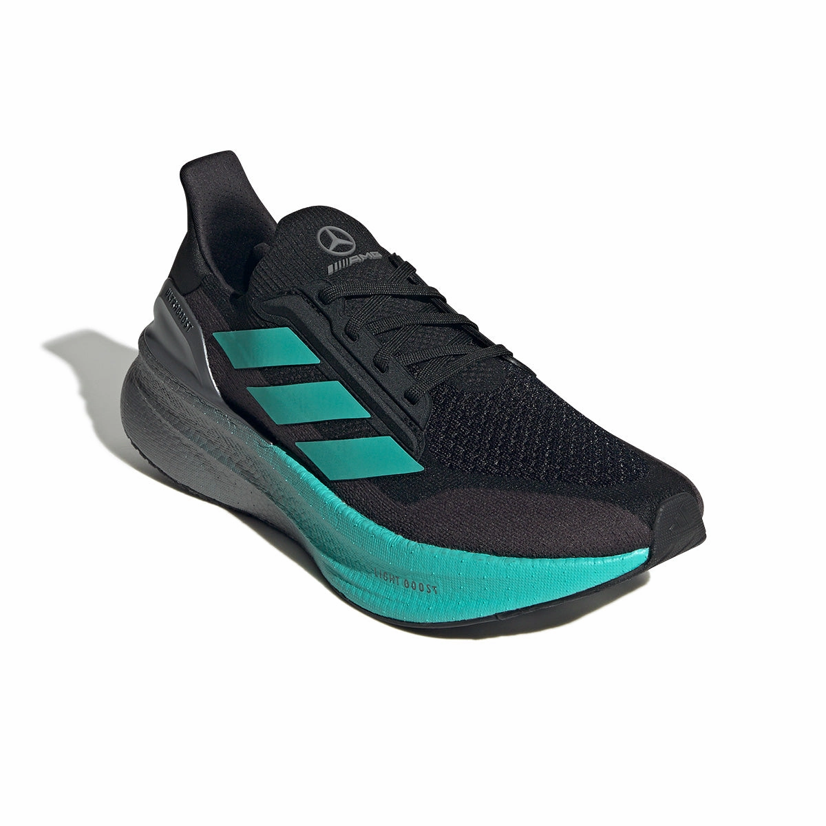   Mercedes AMG Petronas F1 Team Ultraboost 5X 'Core Black Semi Mint Rush' Lace Lock Mechanism